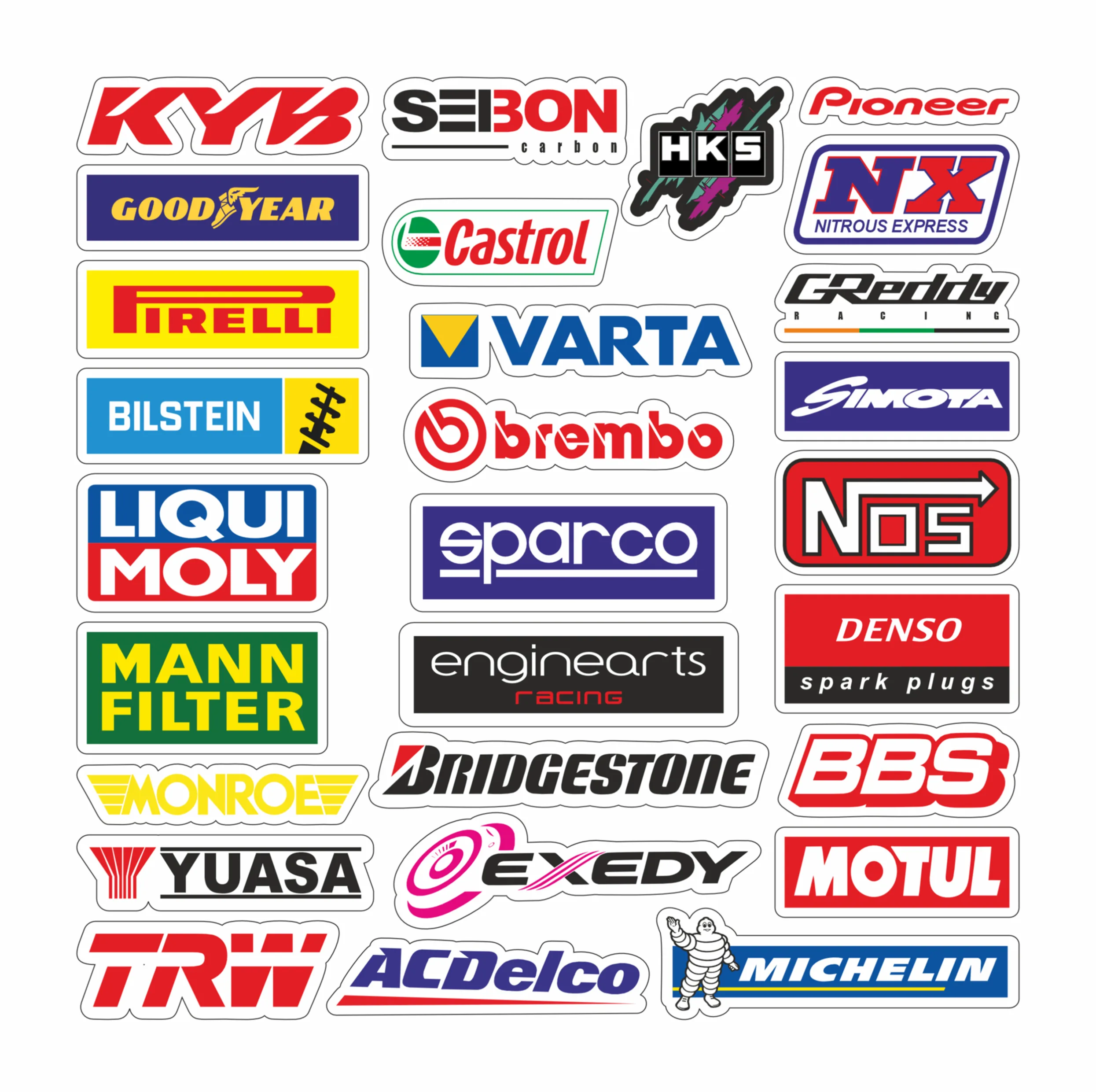 استیکر پک فالکن استیکر مدل لوگو خودرو اسپرتF001 بسته 28 عددی