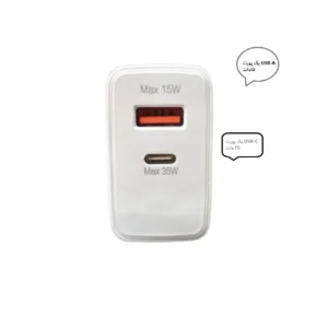 شارژر دیواری 35 وات دو پورت مدل BEST به همراه کابل تبدیل USB-C