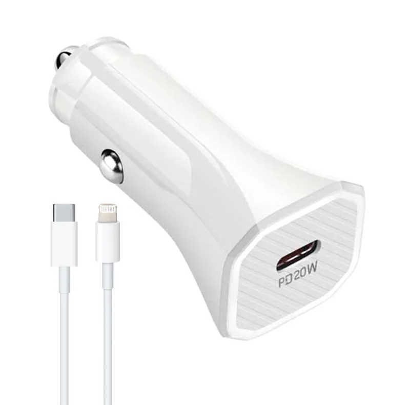شارژر فندکی مدل A2347 20W PD به همراه کابل لایتنینگ