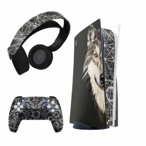 برچسب کنسول و دسته و هدفون PS5 هاماگراف مدل گرگ