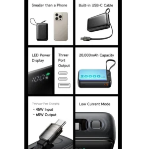پاوربانک 65 وات مک دودو مدل 637-FreeKit ظرفیت 20000 میلی آمپر ساعت