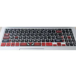 استیکر لپ تاپ توییجین وموییجین طرح Spiderman 01 مناسب برای لپ تاپ ایسوس 15 و 15.6 اینچ به همراه برچسب حروف فارسی کیبورد