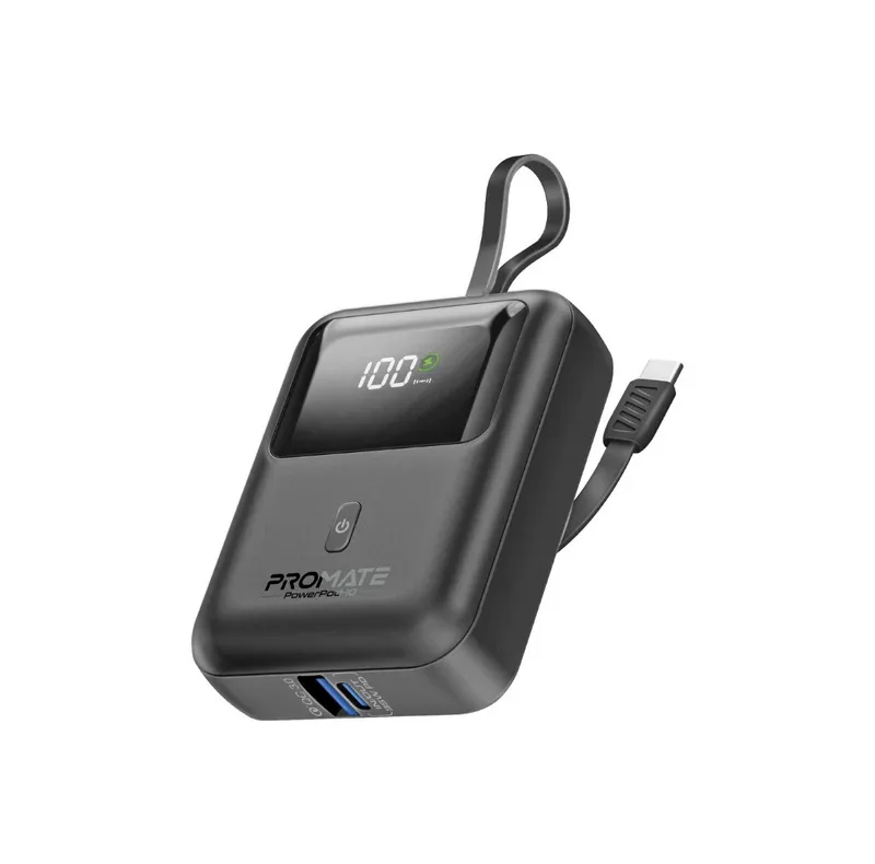 پاوربانک پرومیت مدل POWERPOD-10.BLK ظرفیت ۱۰۰۰۰ میلی‌آمپرساعت