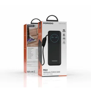 پاوربانک 100 وات پرودو مدل POLO PBFCH0102 ظرفیت 10000 میلیآمپرساعت به همراه کابل USB-C