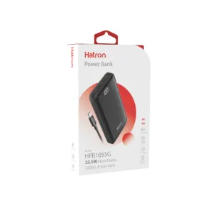 پاوربانک هترون مدل HPB1055G با ظرفیت 10000میلی آمپر ساعت