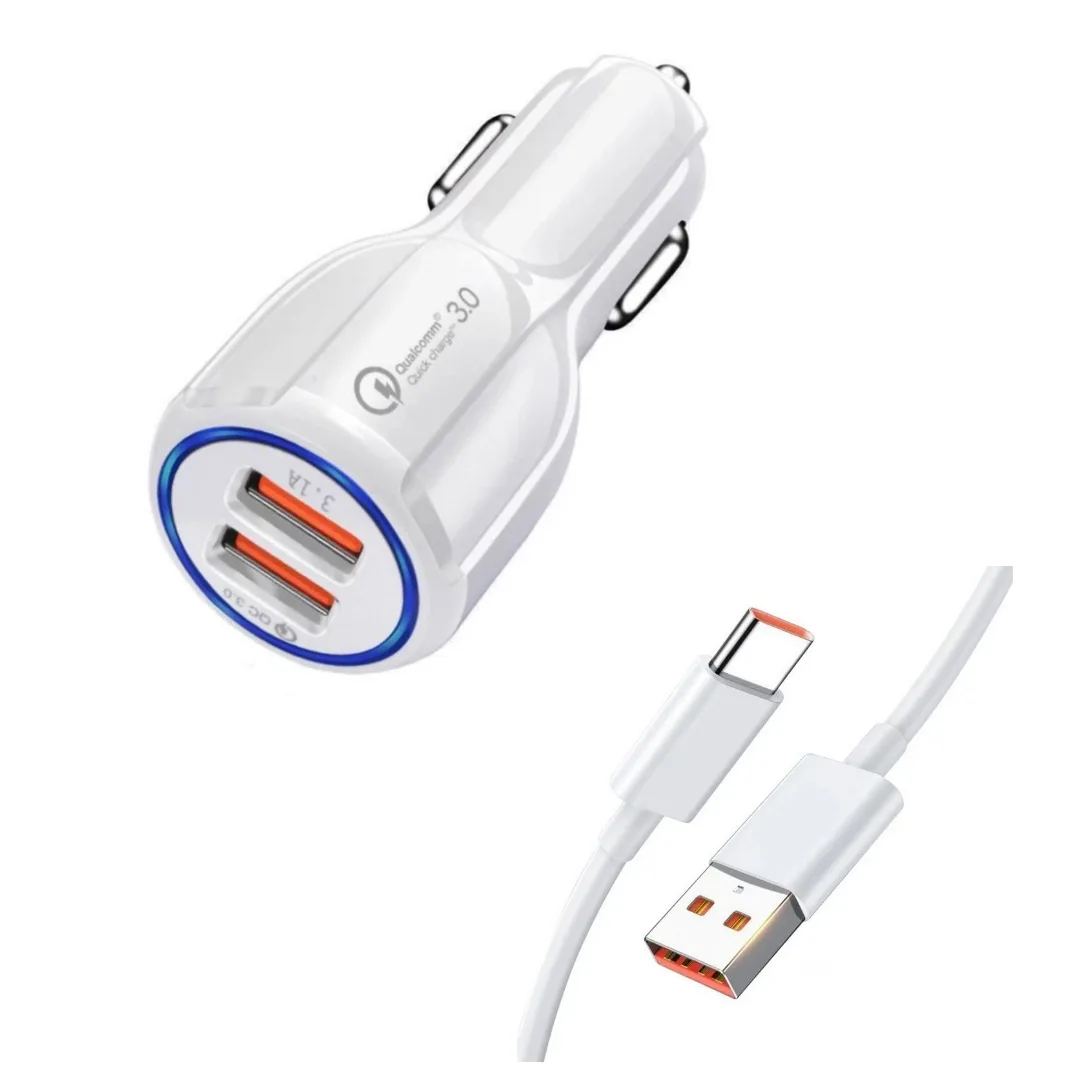 شارژر فندکی 35 وات مدل QC 3 به همراه کابل USB-C