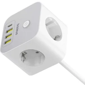 شارژر رومیزی 20 وات 4 پورت بیسوس مدل  PowerCombo Cube 20w S321A