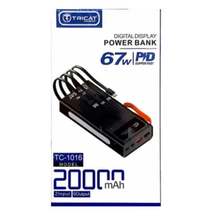 پاوربانک تریکت مدل TC-1016 ظرفیت 20000 میلی آمپر ساعت