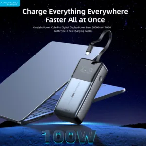 پاوربانک 100 وات ویوی لبز مدل کیوب پرو ظرفیت 20000 میلیآمپرساعت به همراه کابل USB-A به لایتنینگ