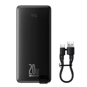 پاوربانک 20 وات باسئوس مدل LiFePO4 ظرفیت 18400 میلی آمپر ساعت به همراه کابل USB-C به USB-A