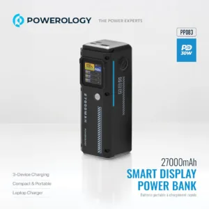 پاوربانک پاورولوجی مدل Smart Display 140W PPBCHA83 ظرفیت 27000 میلی آمپر ساعت
