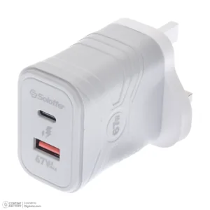 شارژر دیواری 67 وات دو پورت سولوفر مدل TC-71UK به همراه کابل USB-C