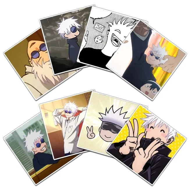 استیکر و برچسب گوفی مدل گوجو ساتورو بامزه انیمه جوجوتسو کایسن Jujutsu Anime کد K12 مجموعه 8 عددی