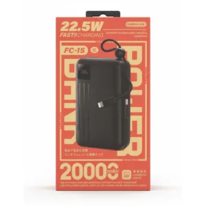 پاوربانک 22.5 وات ریمکس مدل FC-15 ظرفیت 20000 میلیآمپرساعت