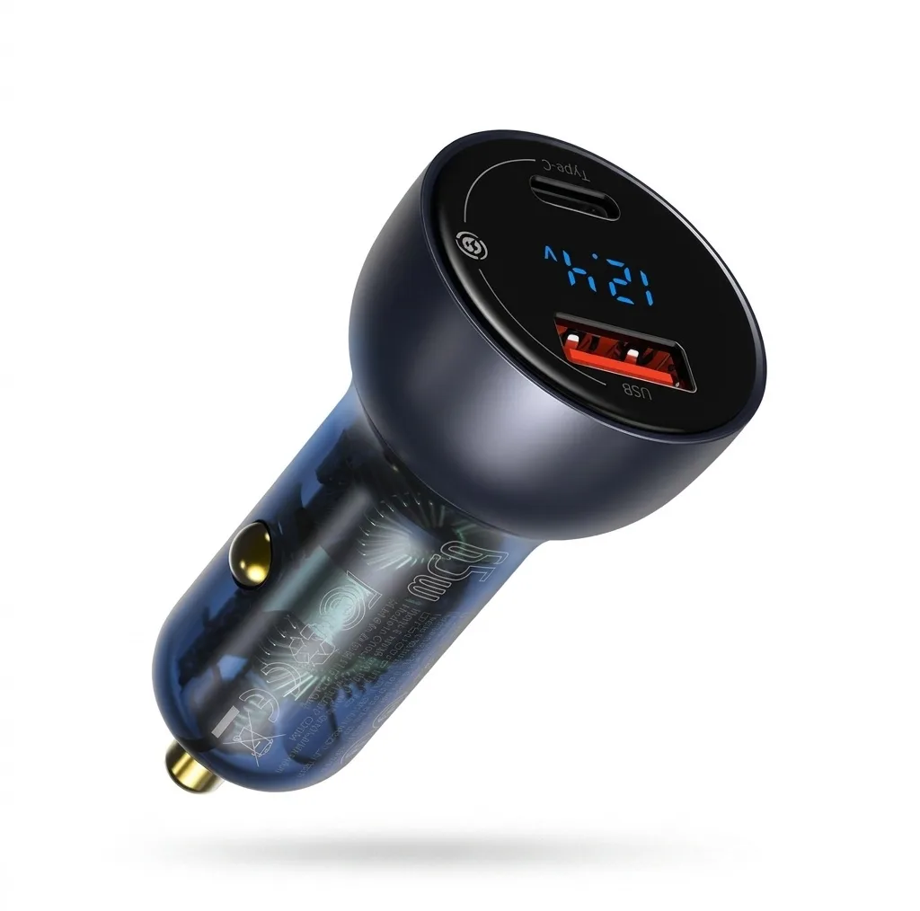 شارژر فندکی 65 وات باسئوس مدل Dual Quick Charger-65W
