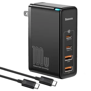 شارژر دیواری باسئوس مدل GaN2 Pro 100W به همراه کابل تبدیل USB-C
