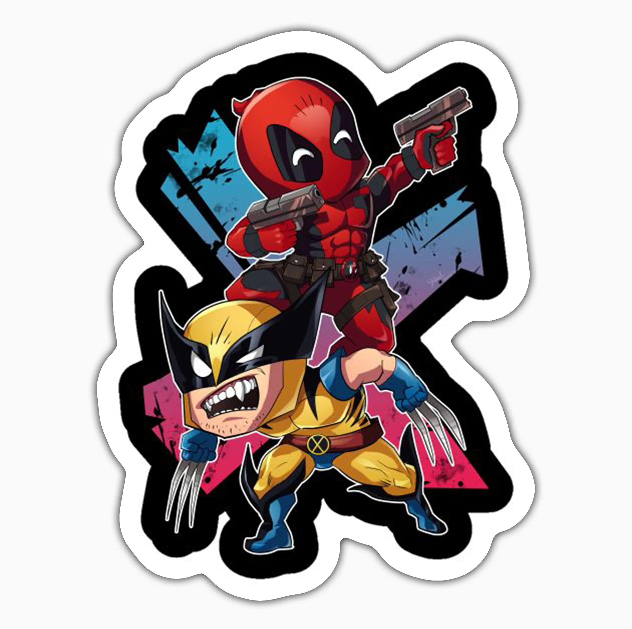 استیکر لپ تاپ و موبایل بووم طرح Marvel مدل Dead Pool.Wolverine کد ZX063