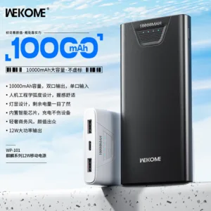 پاوربانک ویکام مدل WP-101-12W ظرفیت 10000 میلی آمپر ساعت