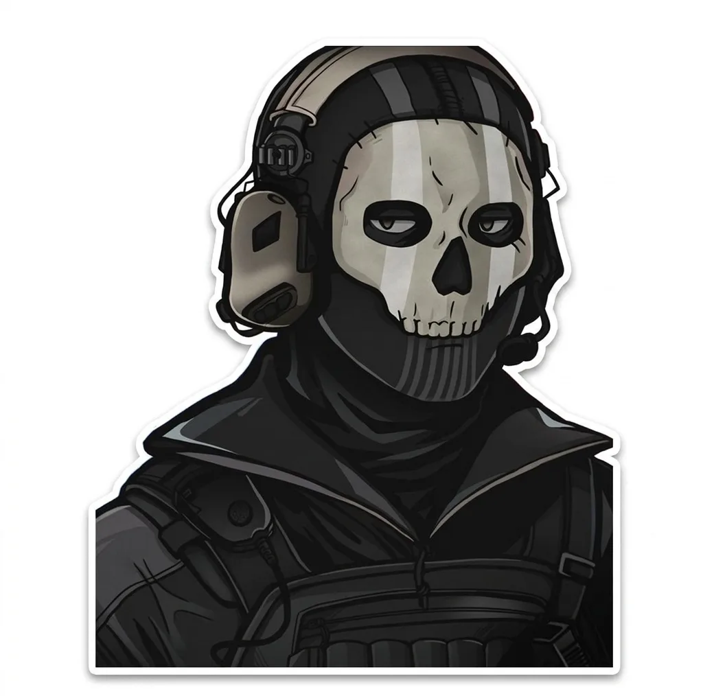 استیکر لپ تاپ و موبایل مدل بازی طرح کال اف دیوتی گوست Call of Duty Ghost کد 3738