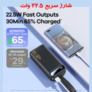 پاوربانک 22.5 وات ریمکس مدل RPP-660 ظرفیت 30000 میلی آمپر ساعت