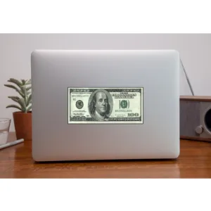 استیکر لپ تاپ طرح پول 100 دلاری