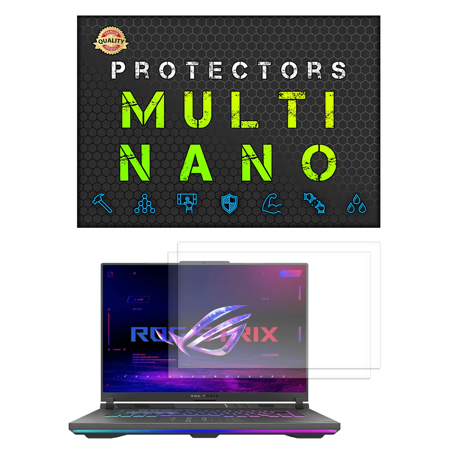 محافظ صفحه نمایش آنتی رفلکس مولتی نانو مدل X-S2M مناسب برای لپ تاپ ایسوس ROG Strix G16 16 Inch 2024 بسته دو عددی