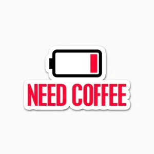 استیکر لپ تاپ و موبایل بووم طرح نوشته مدل Coffee کد BM20