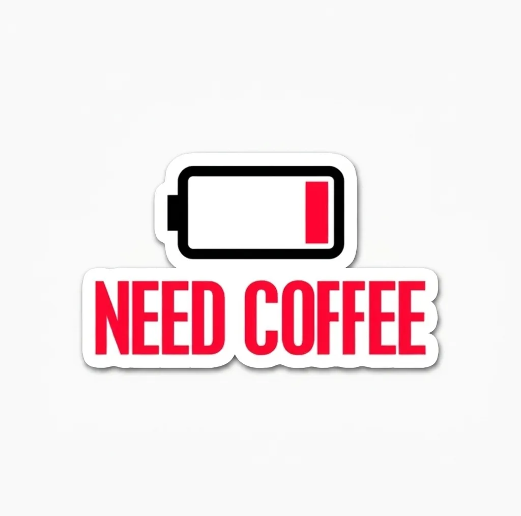 استیکر لپ تاپ و موبایل بووم طرح نوشته مدل Coffee کد BM20