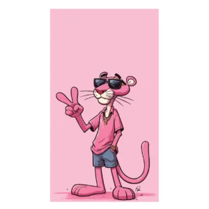 برچسب لپ تاپ پویا مارکت طرح پلنگ صورتی کد 3244