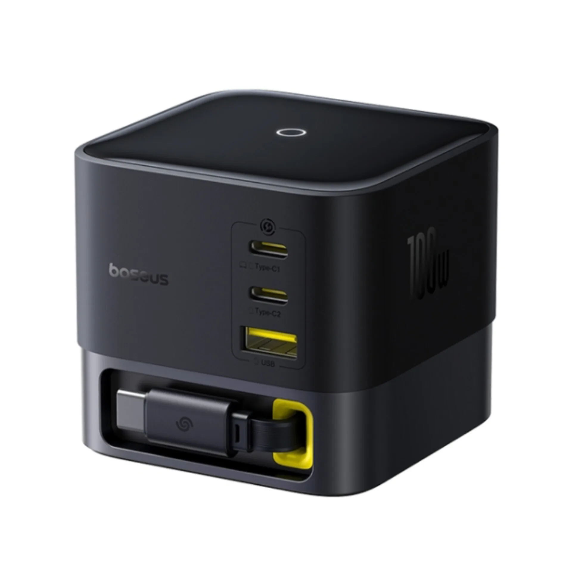 شارژر رومیزی 100 وات 3 پورت بیسوس مدل  100W Super GaN  به همراه کابل  USB-C
