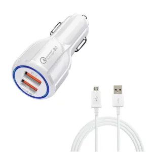شارژر فندکی 35 وات مدل QC 3 به همراه کابل micro-usb