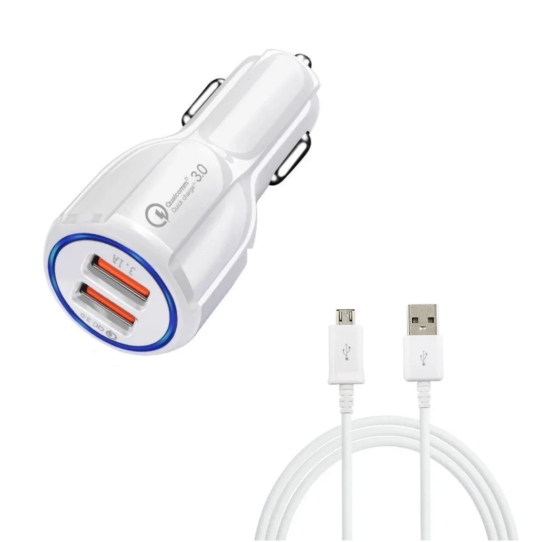 شارژر فندکی 35 وات مدل QC 3 به همراه کابل micro-usb
