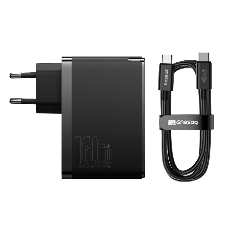 شارژر دیواری 160 وات بیسوس مدل CCGAN160CE به همراه کابل تبدیل USB-C