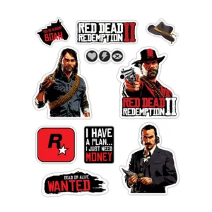 استیکر لپ تاپ مدل رد دد ریدمپشن red dead redemption مجموعه 10 عددی
