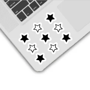 استیکر لپ تاپ و موبایل بووم طرح ستاره کد 009 مدل BW مجموعه 9 عددی