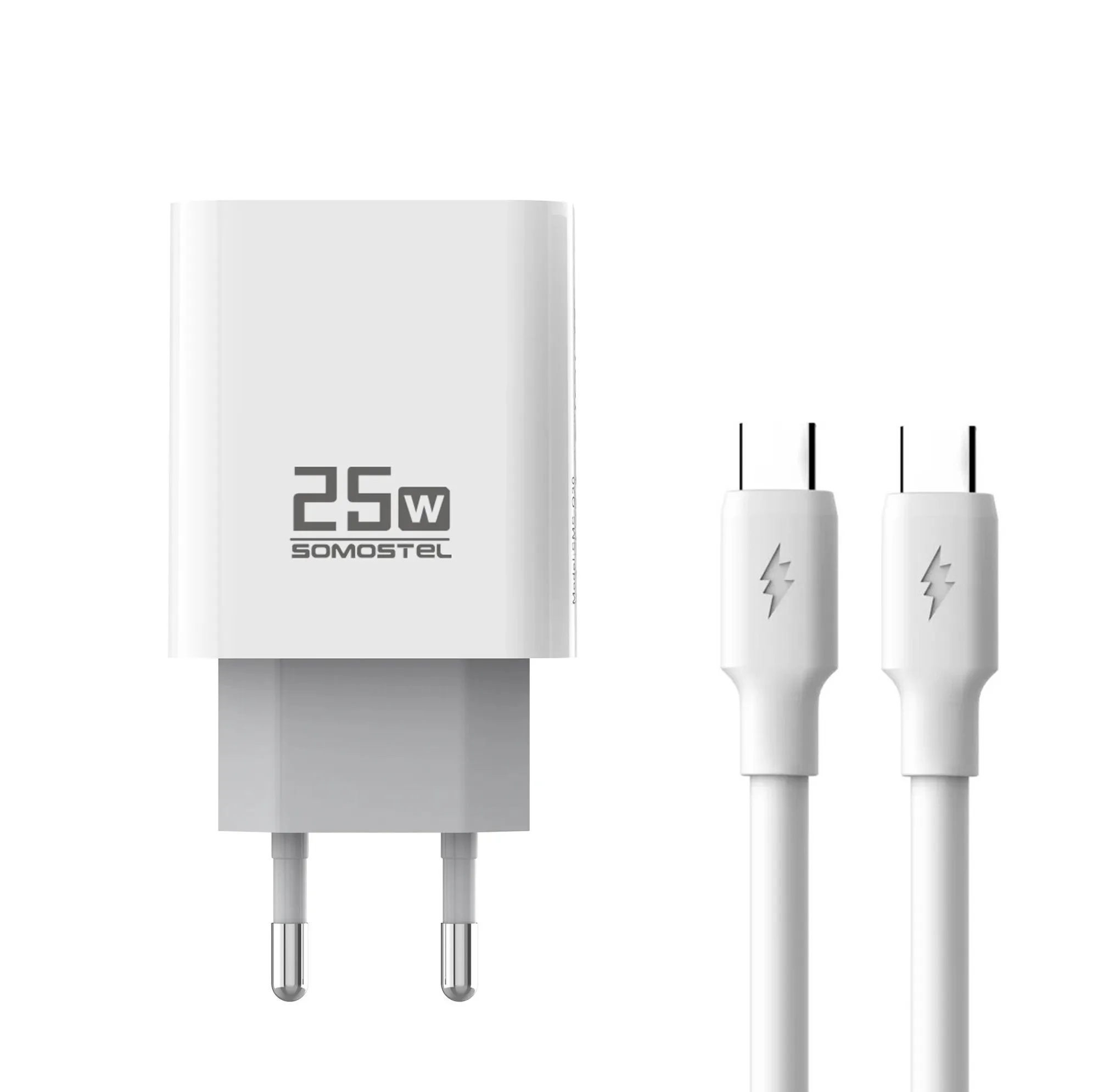 شارژر دیواری 25 وات سوموس تل مدل A54 FAST CHARGE Q30 به همراه کابل تبدیل USB-C