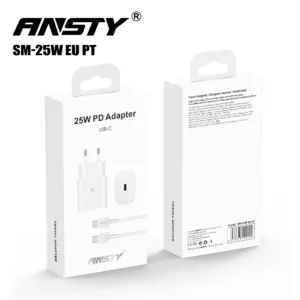 شارژر دیواری 25 وات انستی مدل A55 SUPERFAST EU به همراه کابل تبدیل USB-C