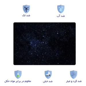 استیکر لپ تاپ توییجین و موییجین طرح Space کد 182 مناسب برای لپ تاپ 15.6 اینچ به همراه برچسب حروف فارسی کیبورد