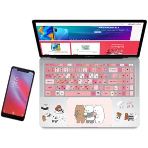 استیکر لپ تاپ راتیانا مدل panda khenge 08 مناسب برای لپ تاپ 15 تا 17 اینچ به همراه برچسب حروف فارسی کیبورد