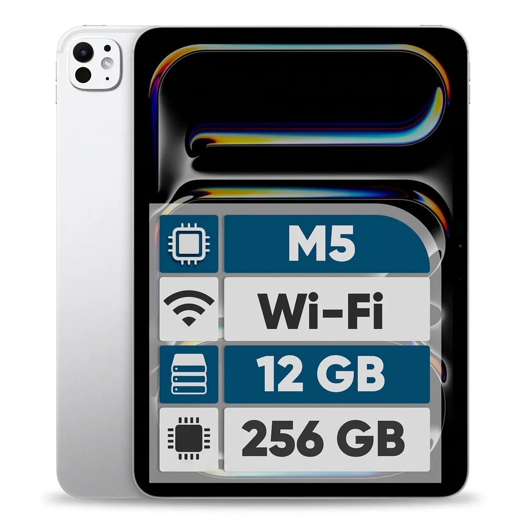 تبلت ۱۱ اینچ اپل مدل IPad Pro 2025 M5 Wi-Fi ظرفیت 256 گیگابایت و رم 12 گیگابایت، رزولوشن دوربین 12 مگاپیکسل، پشتیبانی از قلم و کیبورد