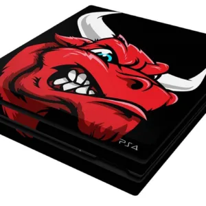 برچسب افقی پلی استیشن 4 پرو ونسونی طرح Angry Red Bull Head