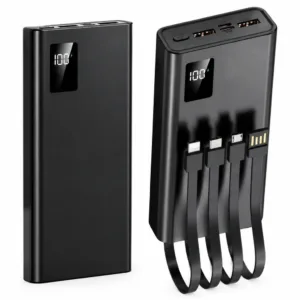 پاوربانک 22.5 وات مدلN-67 ظرفیت20 هزار میلی آمپر ساعت به همراه 4 کابل شارژ USB، USB-C، لایتنینگ و Micro USB