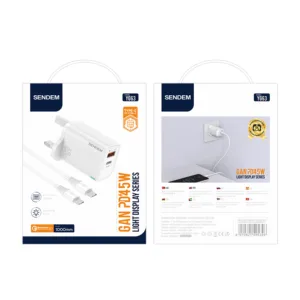 شارژر دیواری 45 وات سندم مدل S23 به همراه کابل USB-C