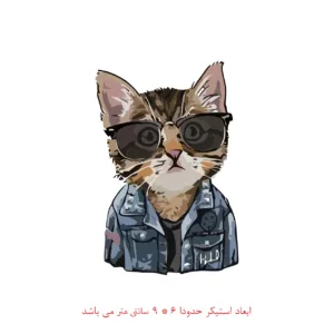 برچسب لپ تاپ طرح گربه باکلاس کد 2014