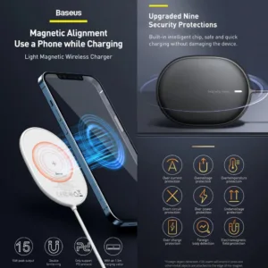 شارژر بی سیم باسئوس مدل W518 MagSafe