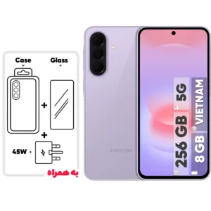 گوشی موبایل سامسونگ مدل Galaxy A37 دو سیم‌کارت ظرفیت 256 گیگابایت و رم 8 گیگابایت - ویتنام - به همراه یک عدد شارژر 45 وات سامسونگ، یک عدد کابل UBS-C به طول 1.8 متر، یک عدد کاور سیلیکونی و یک عدد محافظ صفحه نمایش