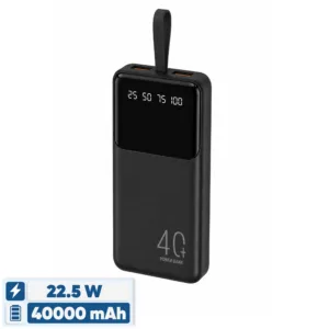 پاوربانک 22.5 وات مدل 40000mah ظرفیت 40000 میلی آمپر ساعت