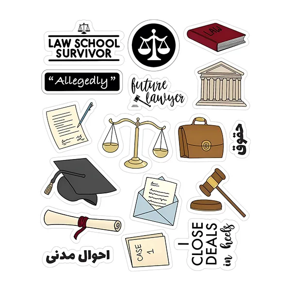 استیکر لپ تاپ توییجین و موییجین طرح حقوق کد 01 مجموعه 17 عددی