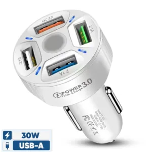 شارژر فندکی 30 وات چهار پورت مدل BK-360