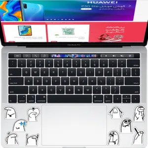 استیکر لپ تاپ راتیانا مدل فلورک مجموعه 10 عددی